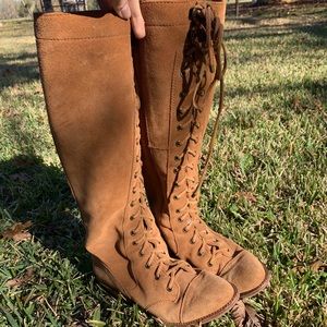 Gianni Bini 7 suede and leather boots.